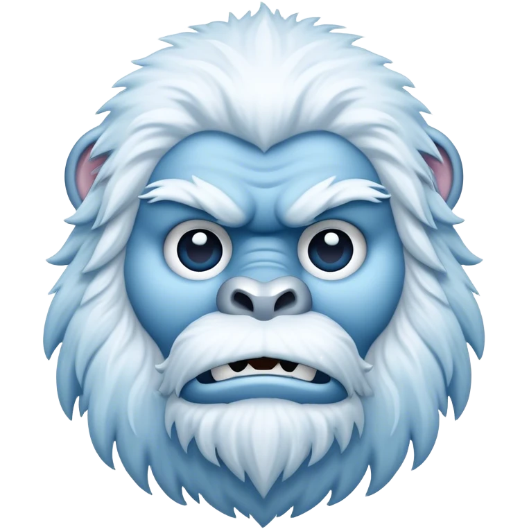 Cinematic Noble Yeti Portrait Emoji, Grand and enigmatic, with a towering, snow-dusted figure in pristine whites and cool blues, exuding ancient, mystical wisdom and stoic majesty, simplified yet exquisitely detailed with frosty textures, glowing with a gentle, icy outline that captures the awe-inspiring presence of a guardian of the frozen wilds! emoji