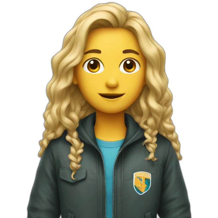 College student with jacket  emoji