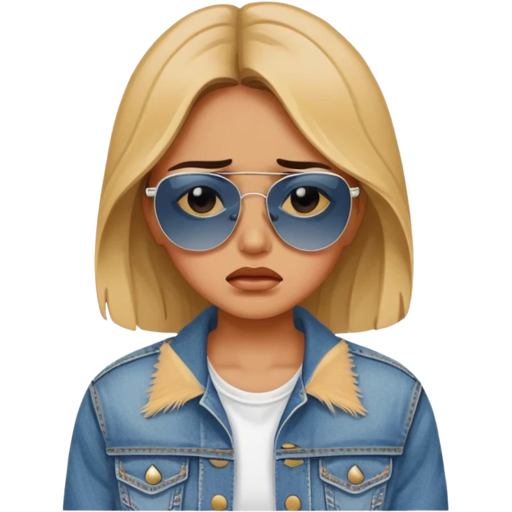 Can you make a girl version of slack's "crying sunglasses cowboy" emoji