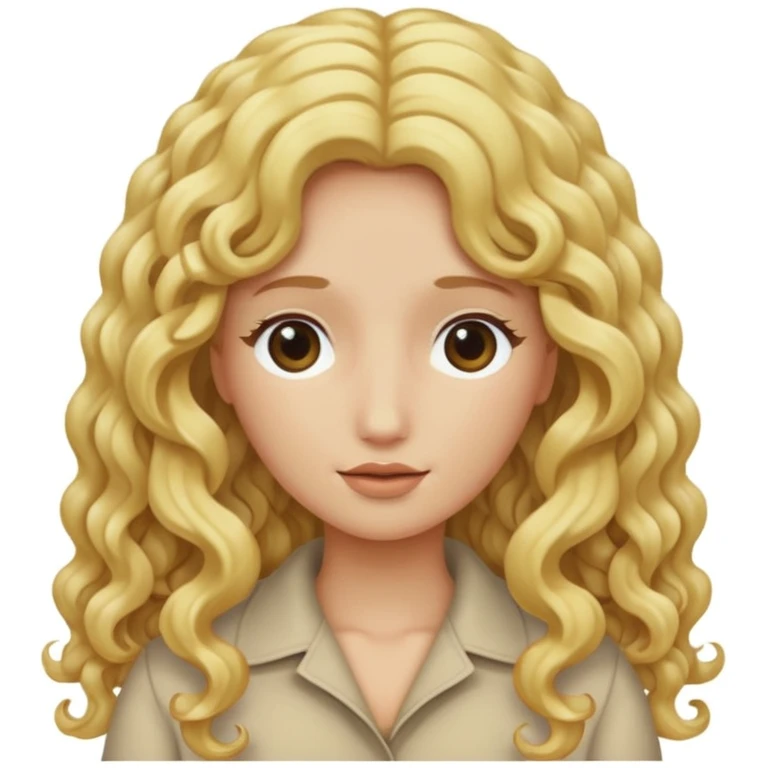 long curly blonde hair, no face emoji