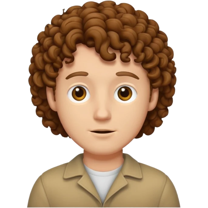 White guy with brown curly hair emoji