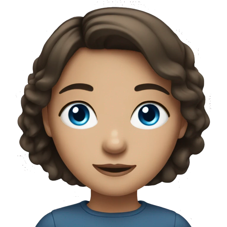 a brunette girl with blue eyes  emoji