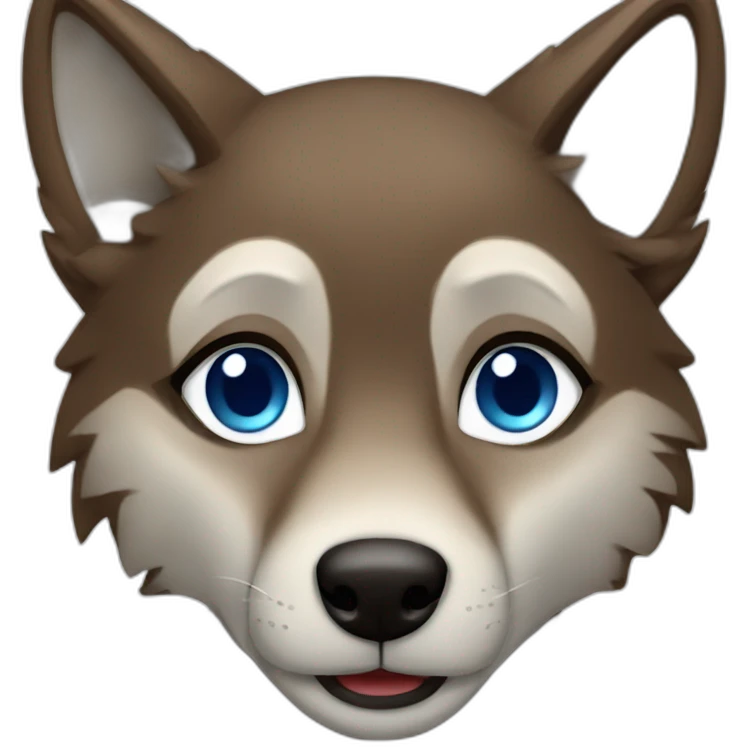 Brown female wolf blue eyes  emoji
