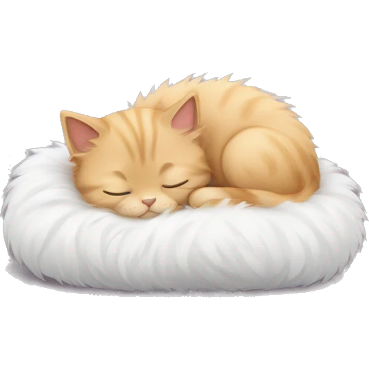 Fluffy kitten sleeping emoji