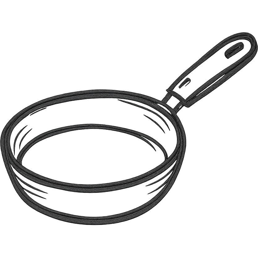 frying pan, minimal, no fill emoji