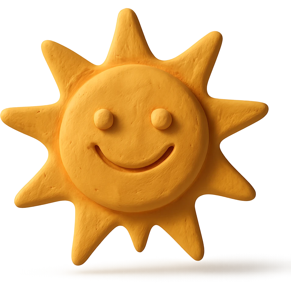 smiling sun in claymation style emoji