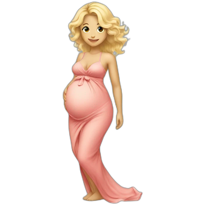 adorable pregnant blond full body women with beach-wave-hair emoji