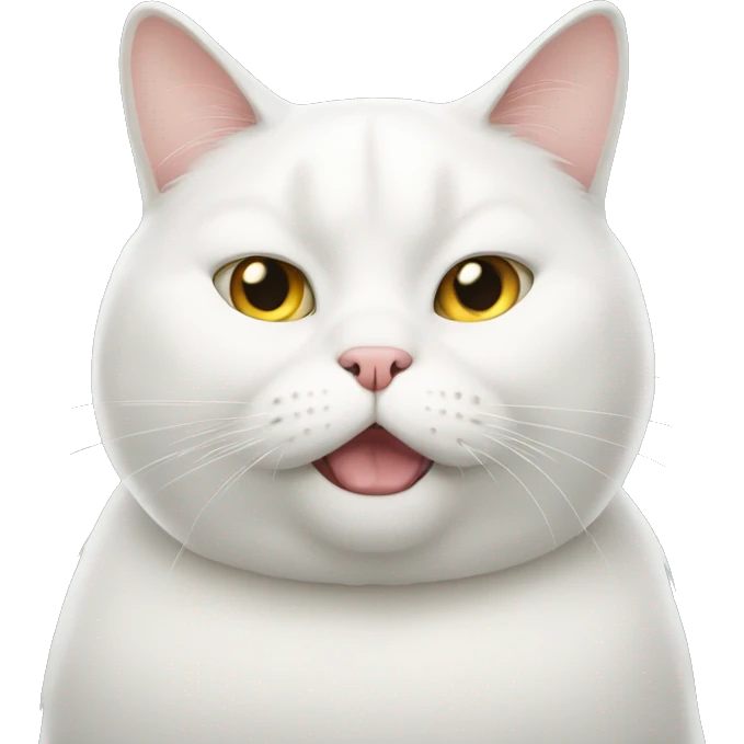 Fat white cat emoji