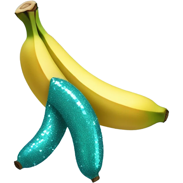 sparkly teal banana emoji