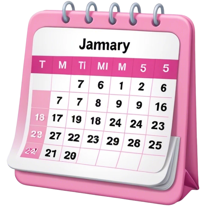 Pink and white realistic calendar no dates emoji