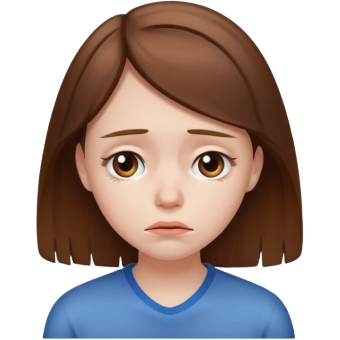 Sad brown hair girl emoji