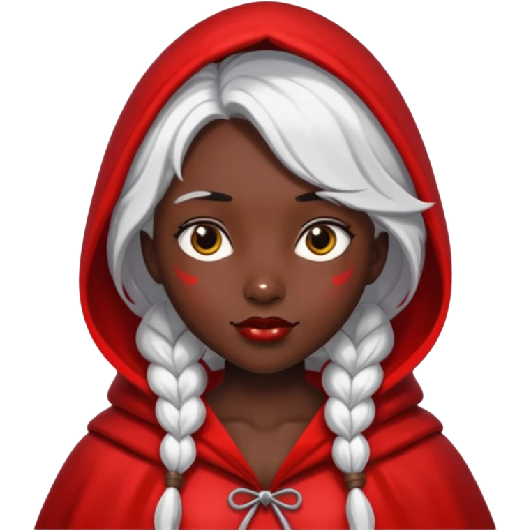 Rotkäppchen mit Schwarzer Haut und Weißen Haaren emoji