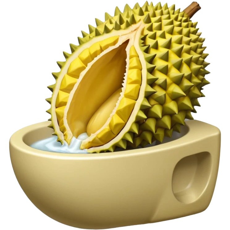 durian coming out from backside in toilet bown emoji