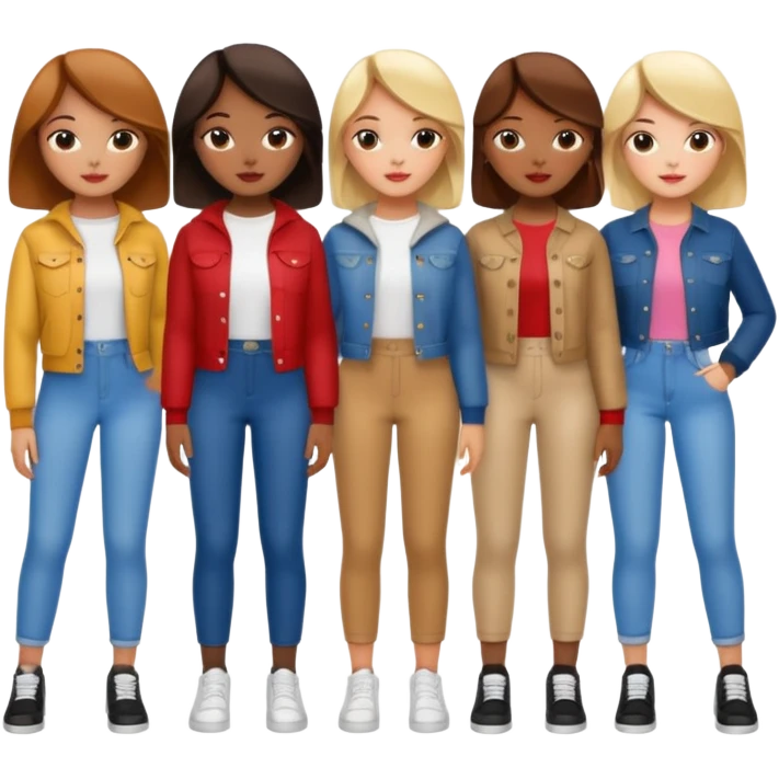 Girls in trendy outfits emoji