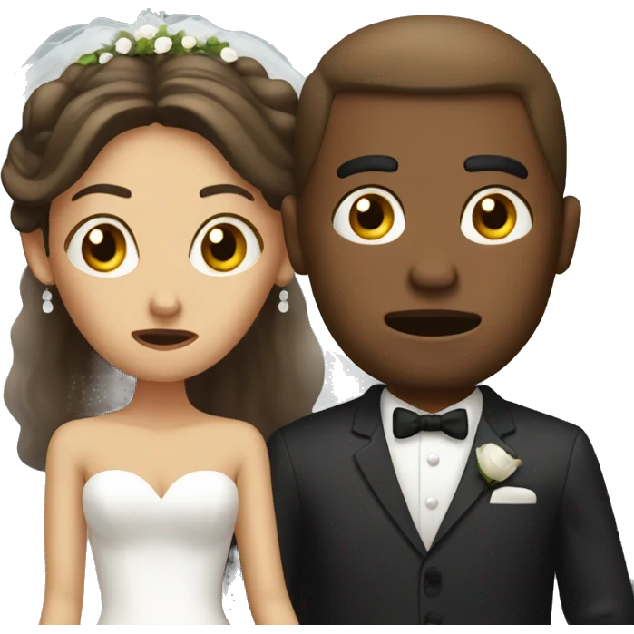 bride and groom worried emoji