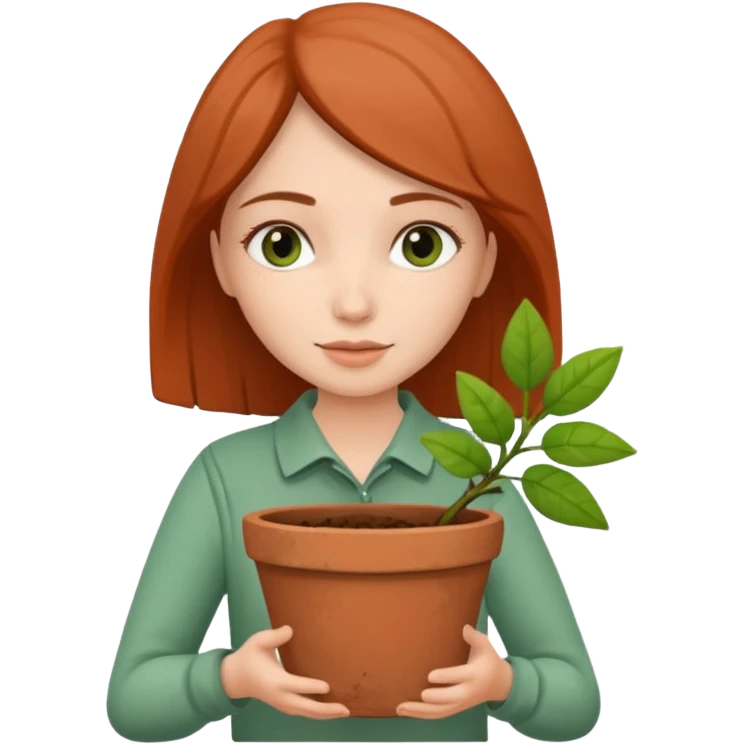 woman holding a flower pot emoji