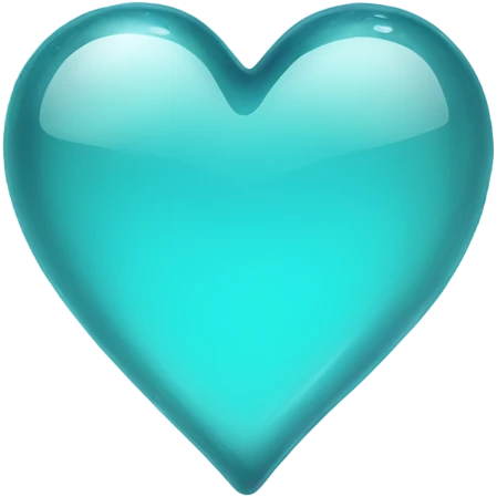 Glass Aqua heart emoji