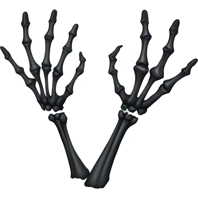 skeleton hand with black nails emoji