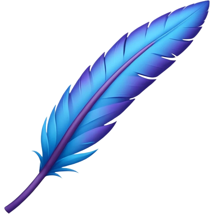 una pluma de ave morada con azul emoji