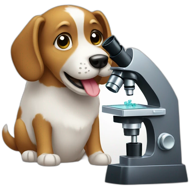 dog seeing microscope emoji