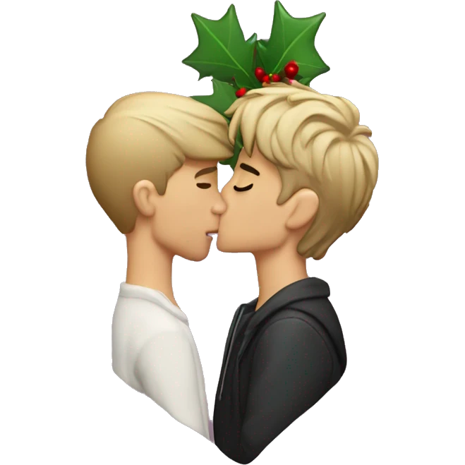 justin bieber kissing underneath the mistletoe emoji