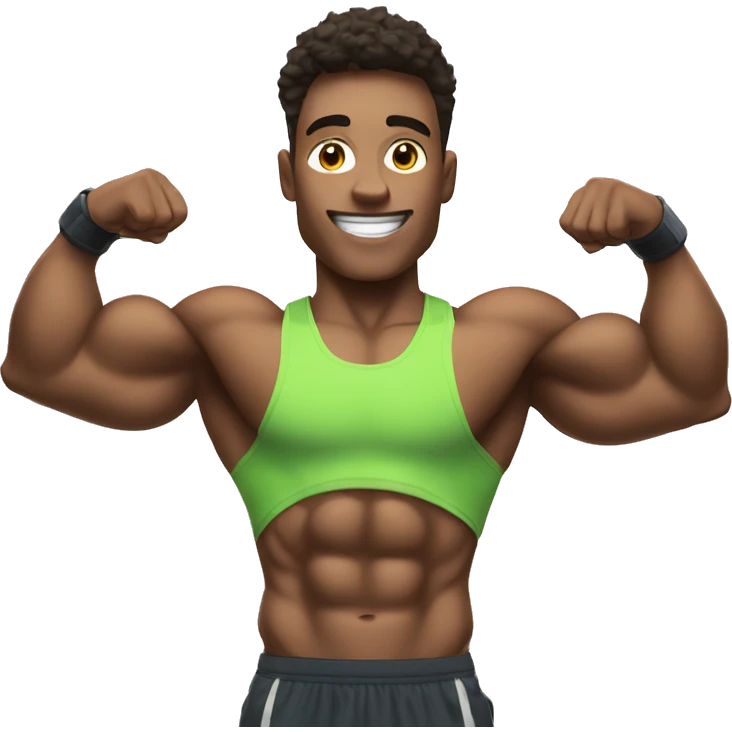 pumped up athlete with a can of protein emoji