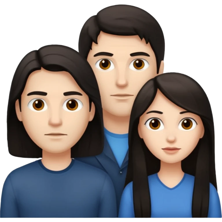 White Man with dark hair facing white woman with long dark hair emoji