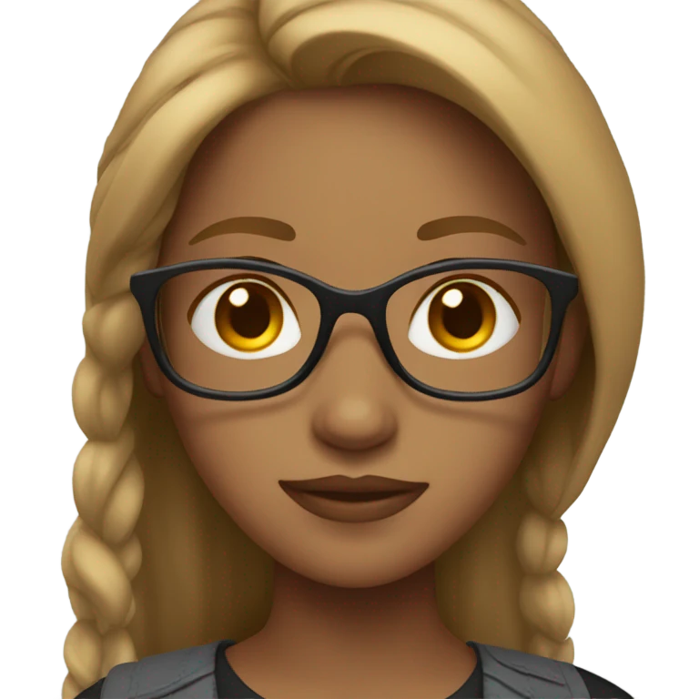 Girl with light brown hair and glasses emoji