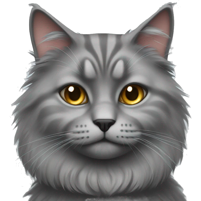Fluffy grey cat emoji