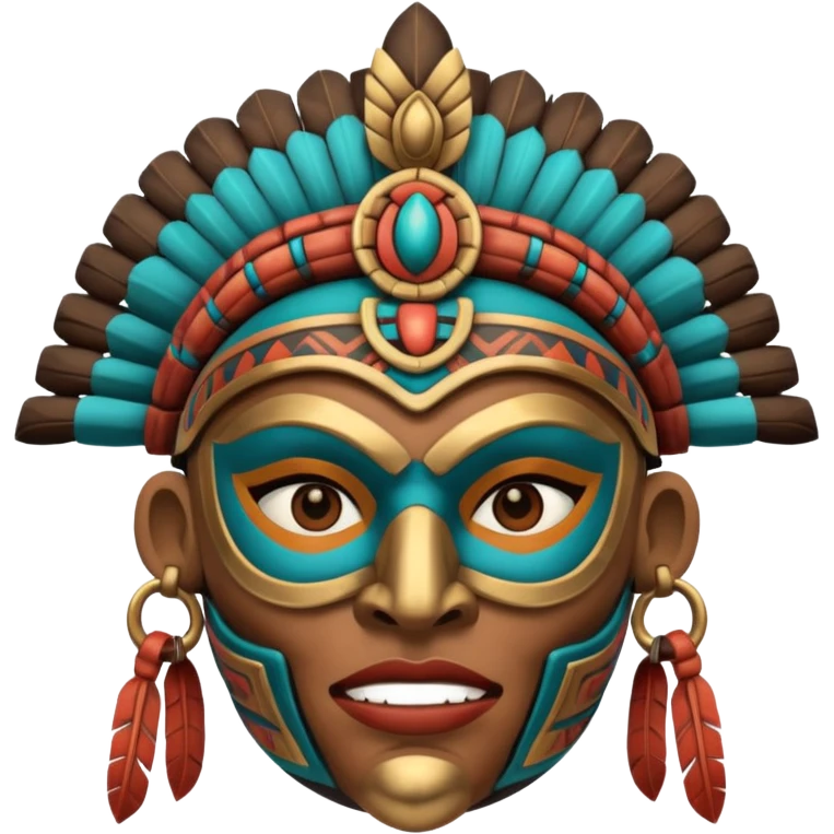 face full maya masked tradational mayan warrior emoji
