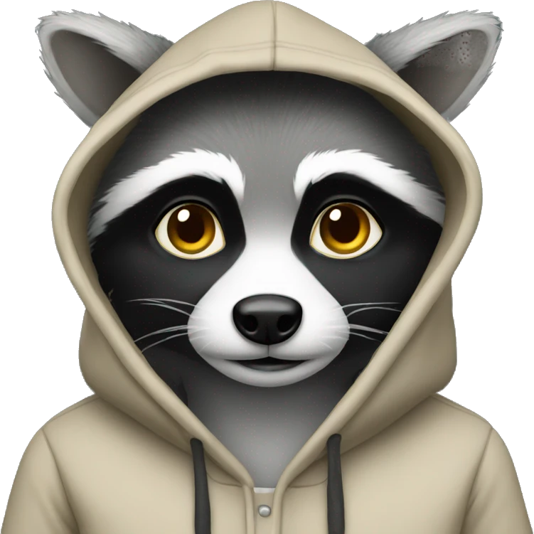 Raccon with hoodie number 2 emoji