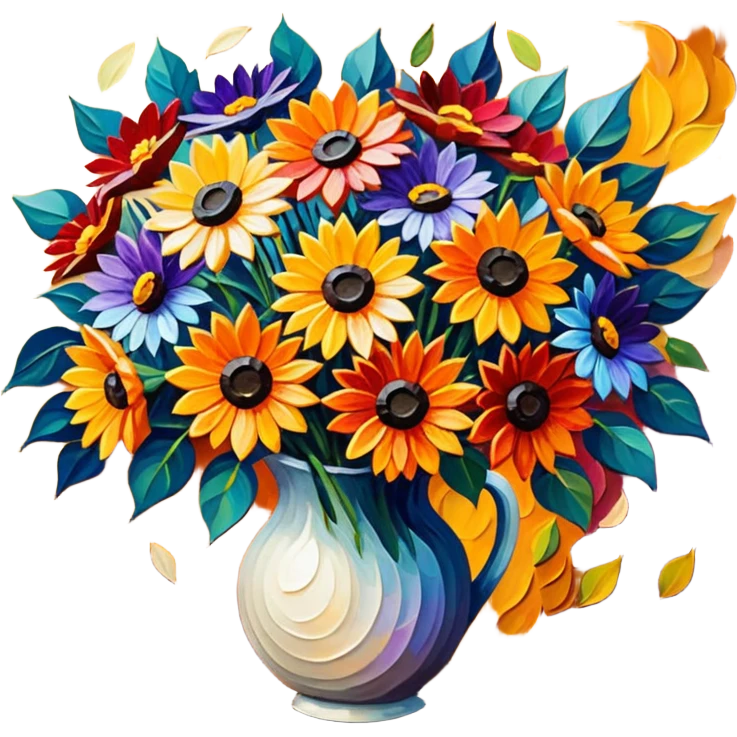 autumn bouquet in afremov painting style emoji
