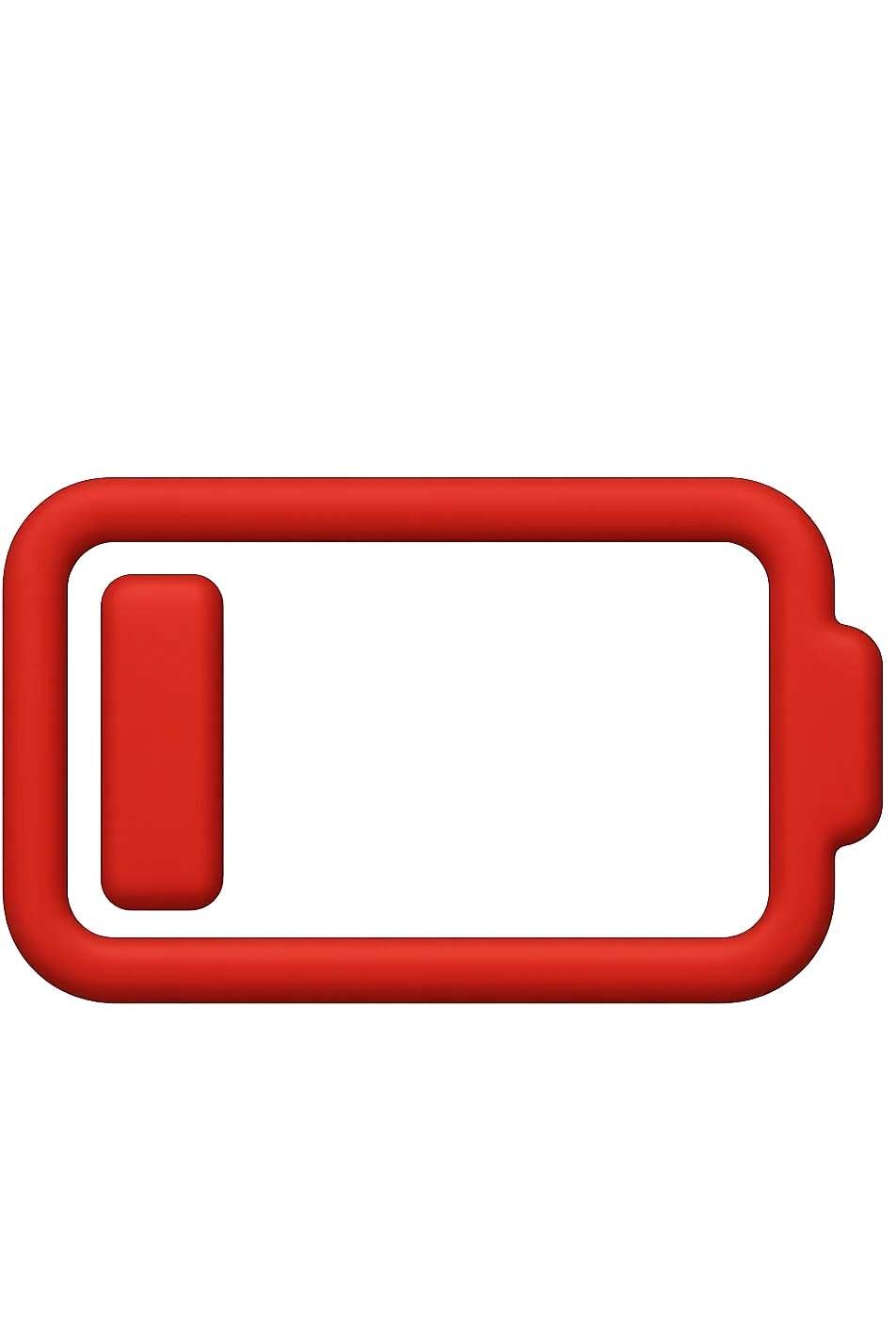 EMOJI STILE IPHONE DI UNA BATTERIA ROSSA SCARICA emoji