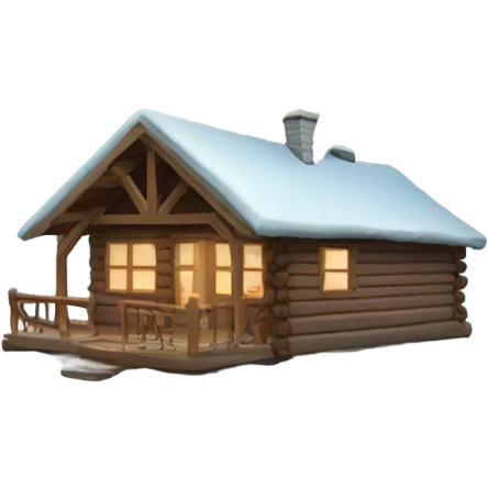 winter cabin emoji