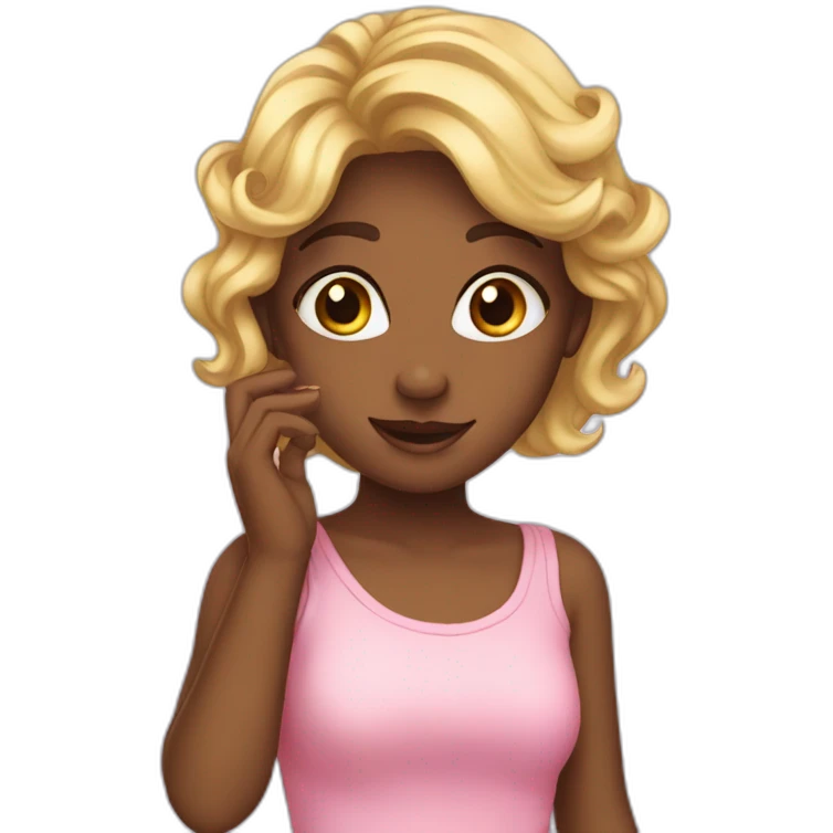 Girl twinkles call me sign emoji