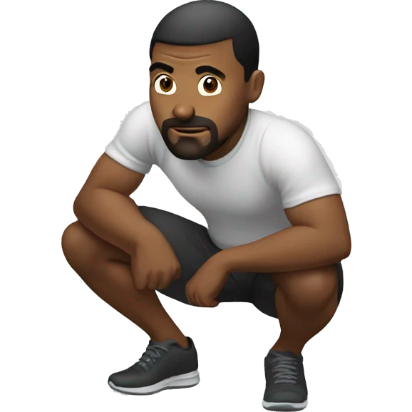 a man doing squat emoji