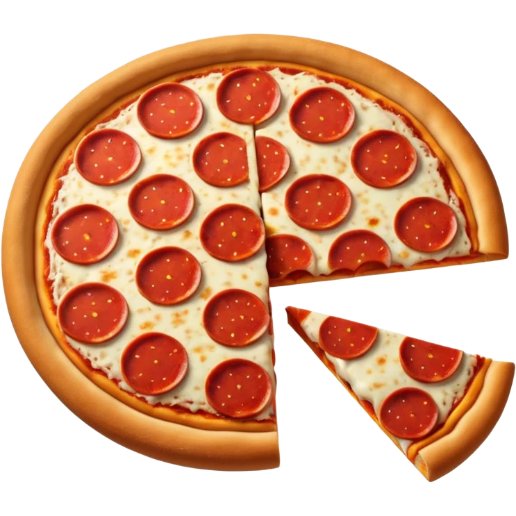 chibi style A pepperoni pizza with evenly sized pepperoni slices, no face, cute, sticker emoji