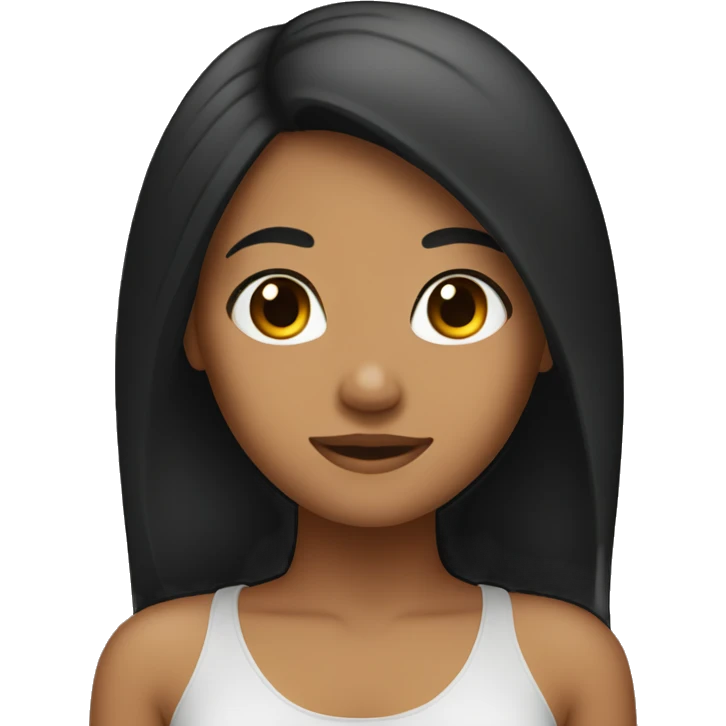 A tan girl with black hair  emoji