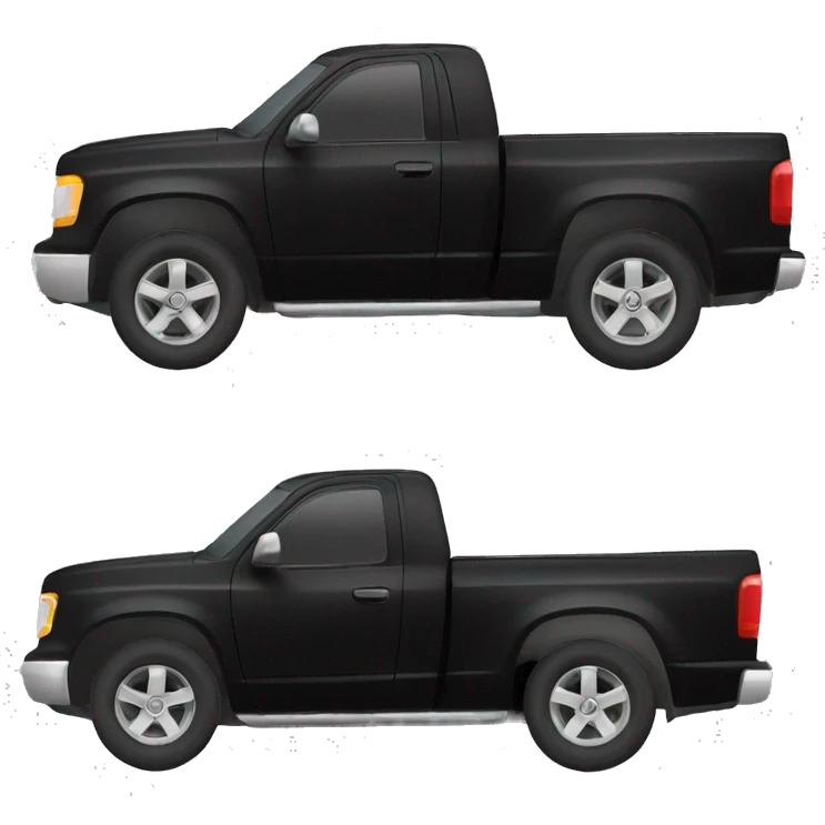 black pickup truck side emoji