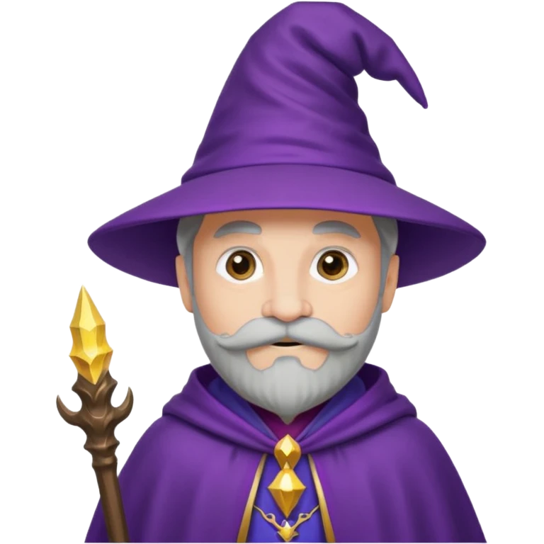 wizard with mustache, purple cloack emoji