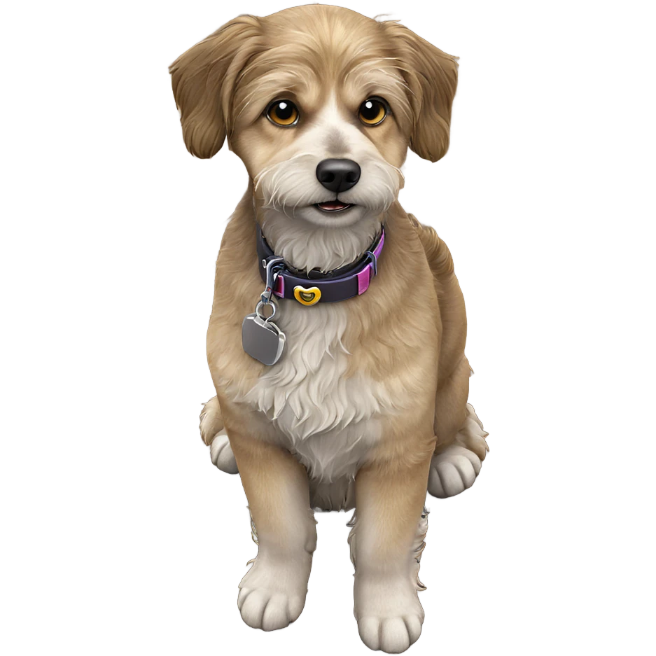 realistic dog with collar emoji