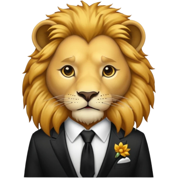 lion black tie emoji