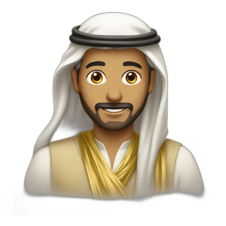 saudi man with golden scarf emoji