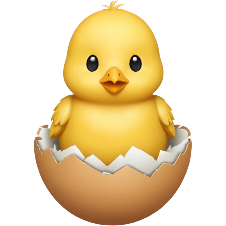 cartoon chick sitting inside a eggshell emoji