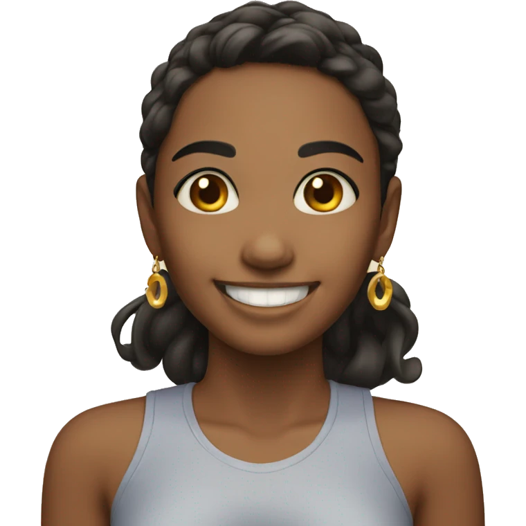 smiling girl with earrings emoji