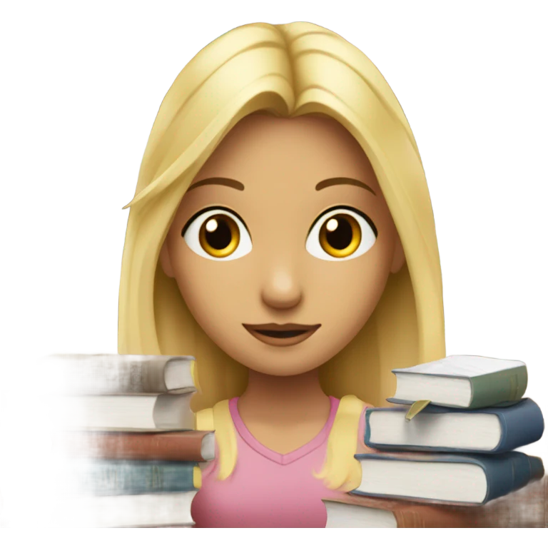 blond girl studying emoji