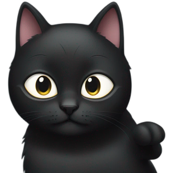 A black cat whos perfect with another black cat whos smaller and chubby emoji