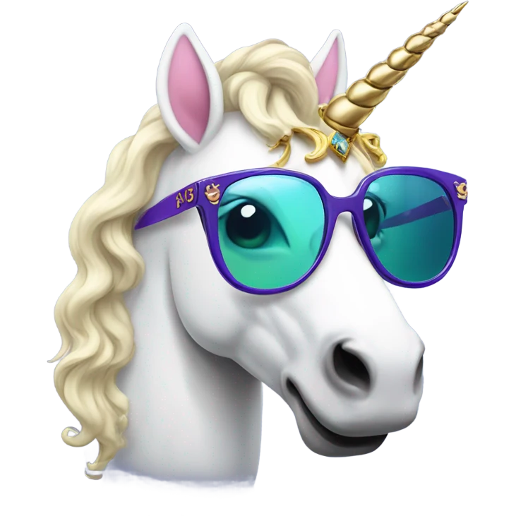 Unicorn wearing versace glasses emoji