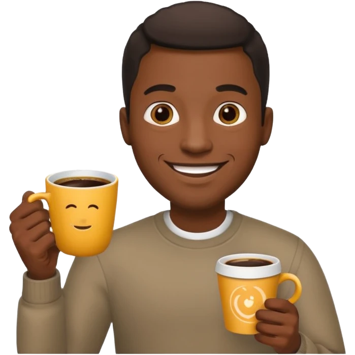police black man holding coffe emoji