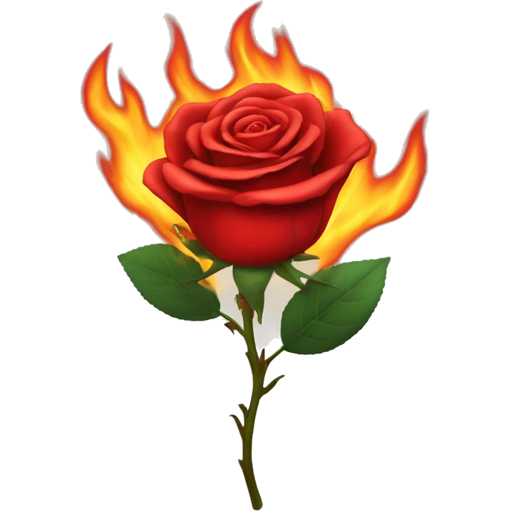 Red rose on fire emoji